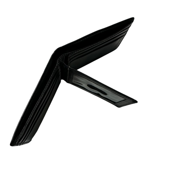 Men's Genuine Leather Black Slim Wallet - Picture 8 of 9